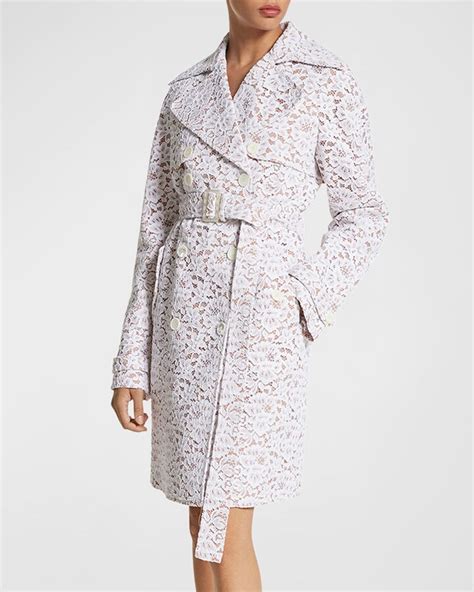 trenci michael kors|Corded Floral Lace Trench Coat .